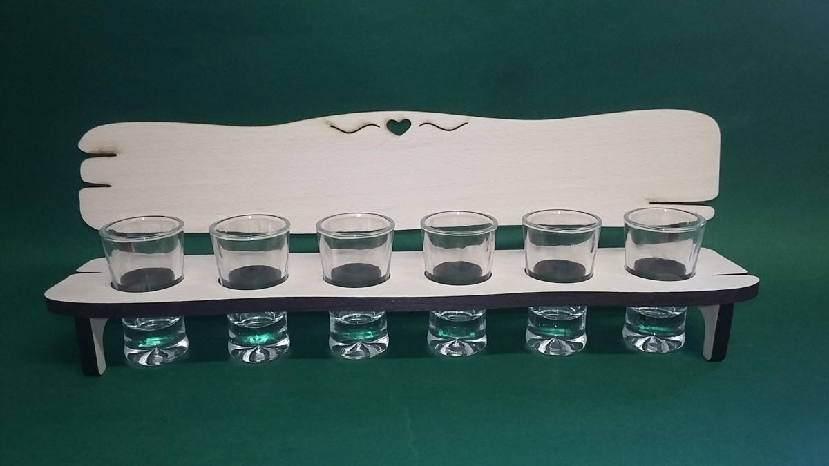 PIKUSA Bench With 6 Glasses